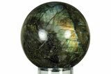 Flashy, Polished Labradorite Sphere - Great Color Play #232437-1